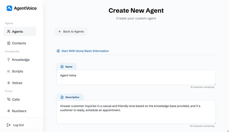 ai voice platform interface for lead generation and callbacks